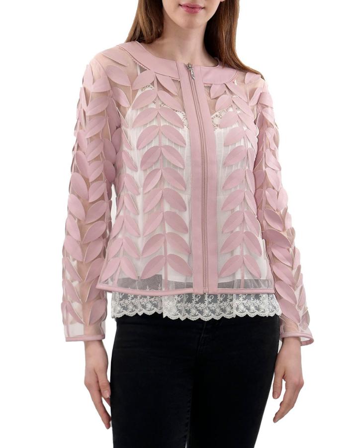 Mesh Jacket With Faux-leather