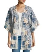 Laite Floral-print Cotton Kimono,