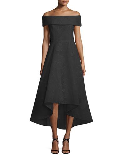 Off-the-shoulder High-low Gown