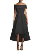 Off-the-shoulder High-low Gown