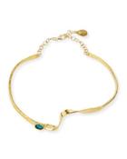Golden Wave Choker Necklace W/ Turquoise