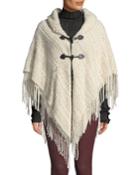 Crochet Raschel Toggle-front Poncho