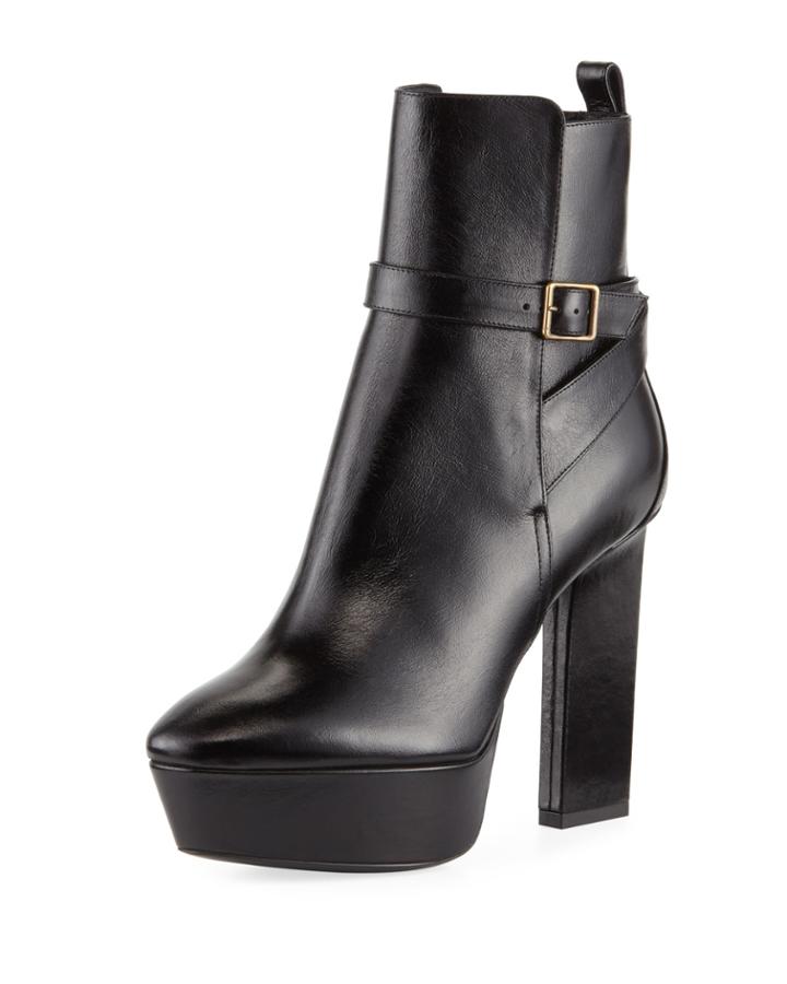 Vika Leather Platform Booties