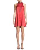 Wanted Fringe-neck Mini Cocktail Dress