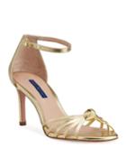 Sena Knotted Metallic Ankle-strap
