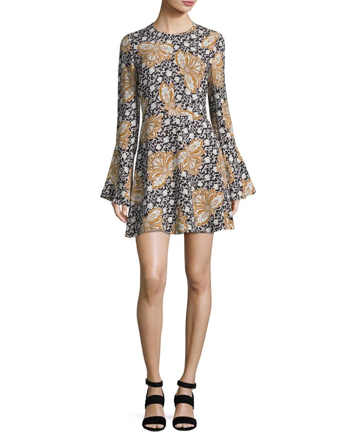 Trixie Printed Silk Mini Dress,
