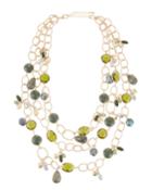 Multi-strand Stone Necklace, Green