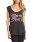 Cocktails Scoopneck Retro Graphic Tee