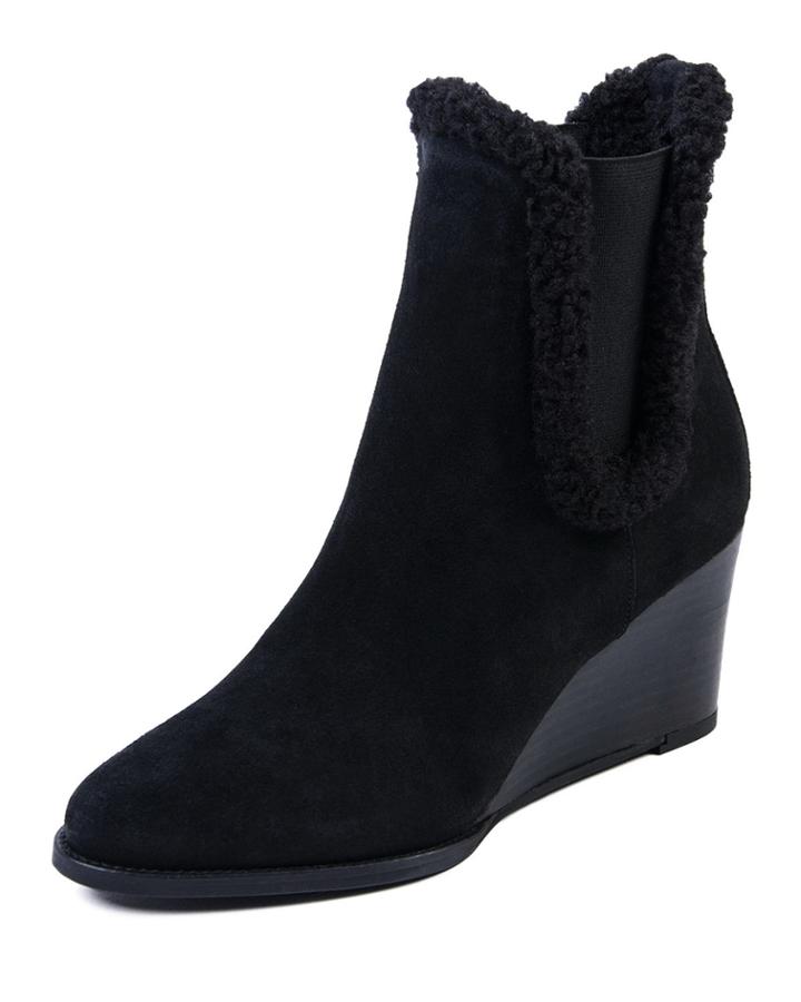 Siesta Shearling Wedge Booties