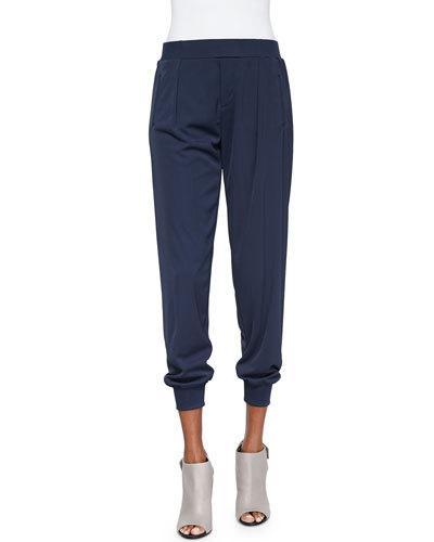 Pleated Pull-on Cuffed Pants