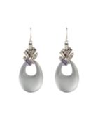 Crystal Baguette Cluster Drop Earrings, Gray