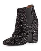 Mila Sequined 100mm Chelsea Boot, Black