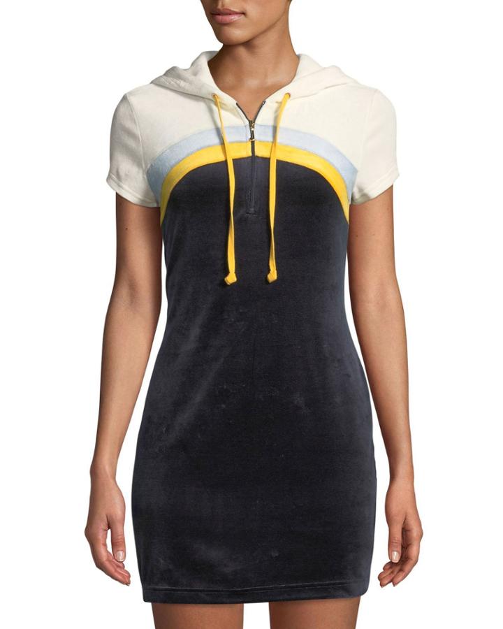 Hooded Colorblocked Velour