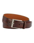 Men's Cruzar Leather Belt, Brown