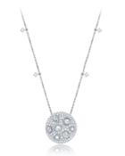 18k White Gold Rose-cut Diamond Pendant Necklace