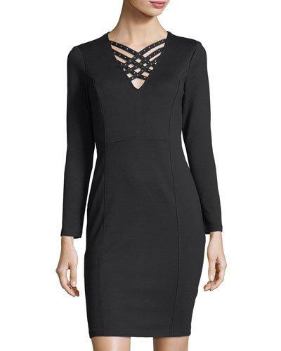 Studded Crisscross-neck