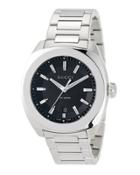 44mm Men's Oversized Round Bracelet Watch W/ Black Dial