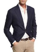 Twill Plaid Jacket, Navy