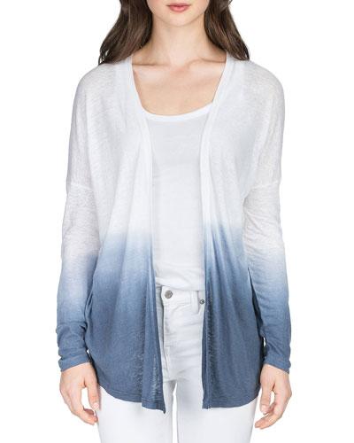 Dip-dye Long-sleeve Cardigan,