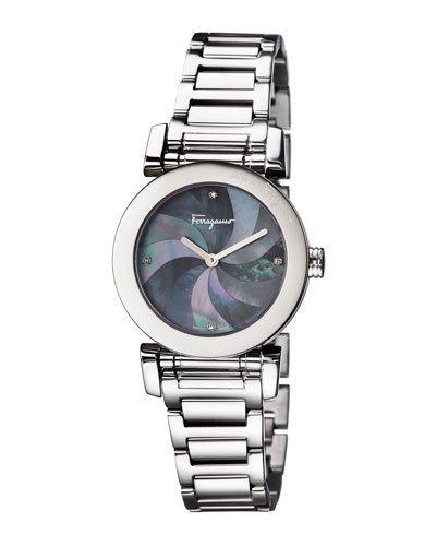31mm Bracelet Watch W/ Mother-of-pearl Dial & Diamonds,