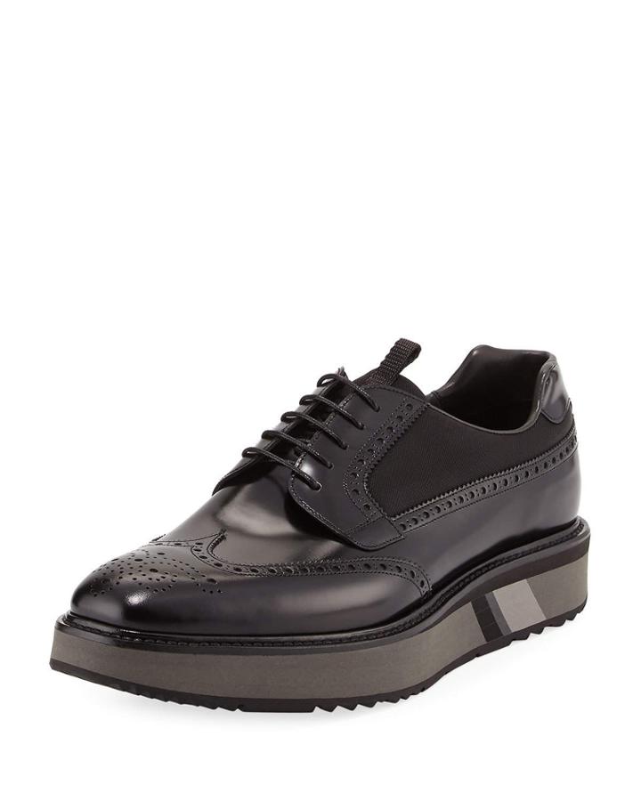 Spazzolato Leather Platform Brogue