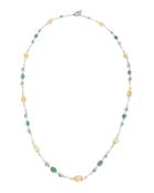 Long Turquoise & Citrine Beaded