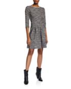 3/4 Sleeve Fit-&-flare Dress