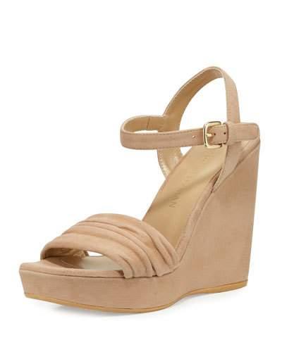 Sundraped Suede Platform Wedge Sandal,