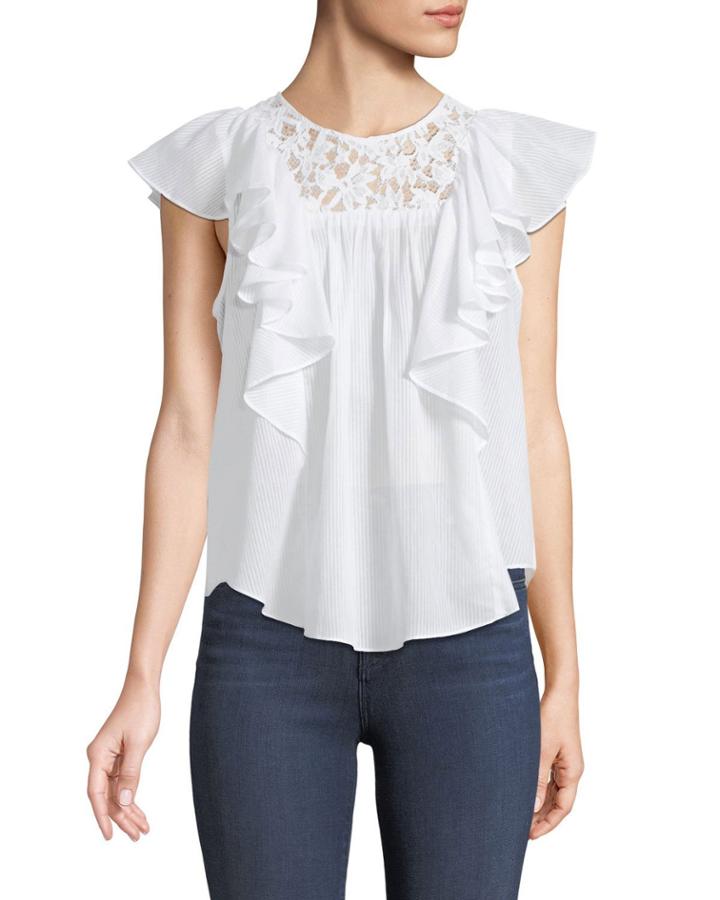 Woven Ruffled Babydoll Top