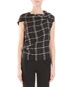 Open-back Check-woven Top