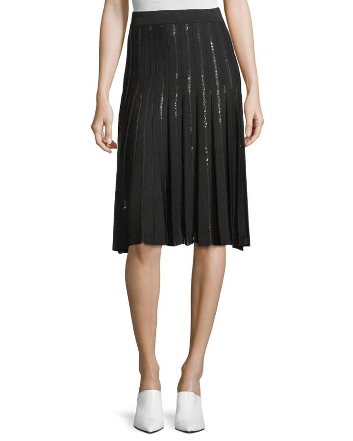 Pleated Sequin A-line