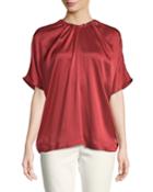 Satin Tie-neck T-shirt