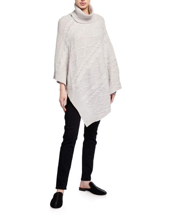 Asymmetrical Turtleneck Poncho