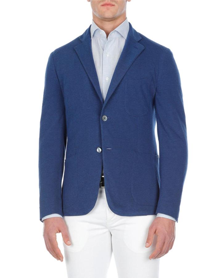 Solid Cotton Pique Blazer