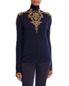 Embellished Wool Turtleneck