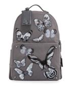 Men's Butterfly Embroidered Canvas Backpack Bag
