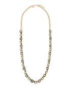 Circle-link Long Necklace, Green