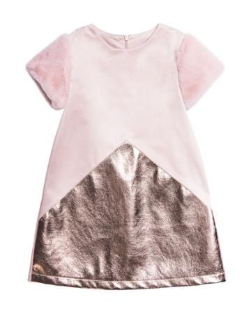Stretchy Faux Suede Metallic-trim Dress,