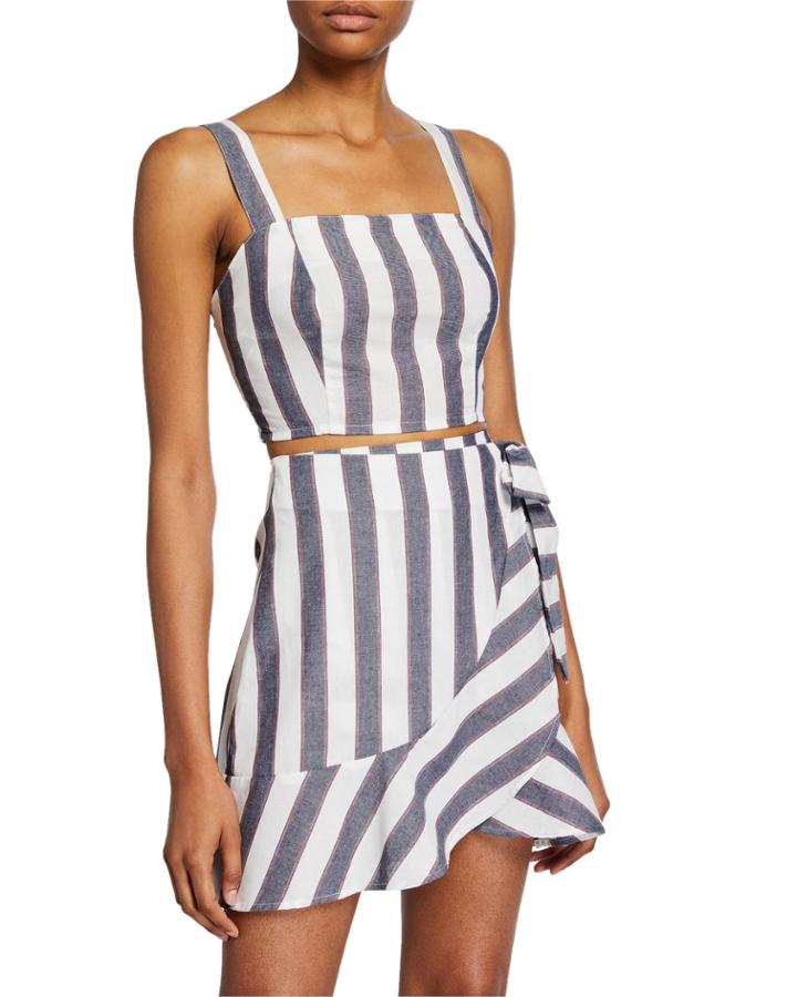 Sequence Striped Sleeveless Crop Top