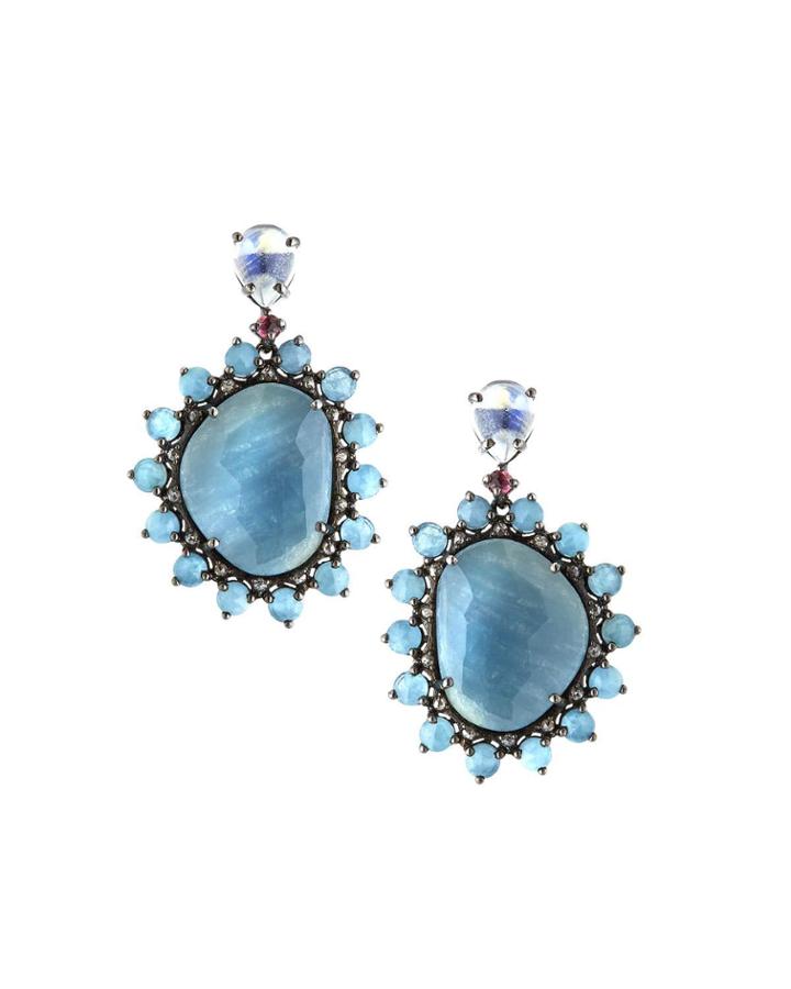 Moonstone, Sapphire & Mixed-stone Earrings