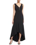 High-low Sleeveless V-neck Gown
