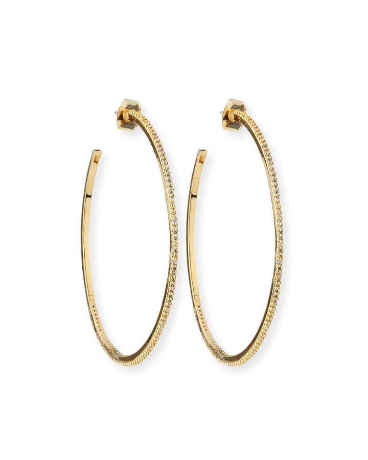 Large Hoop Earrings W/ Pave