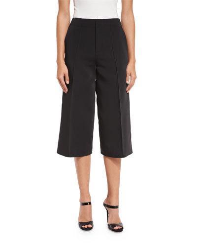 Jossie Wide-leg Cropped Pants, Black