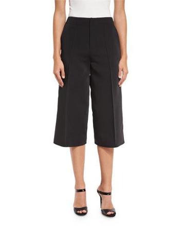 Jossie Wide-leg Cropped Pants, Black