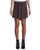 Felicity Plaid Tie-waist Button