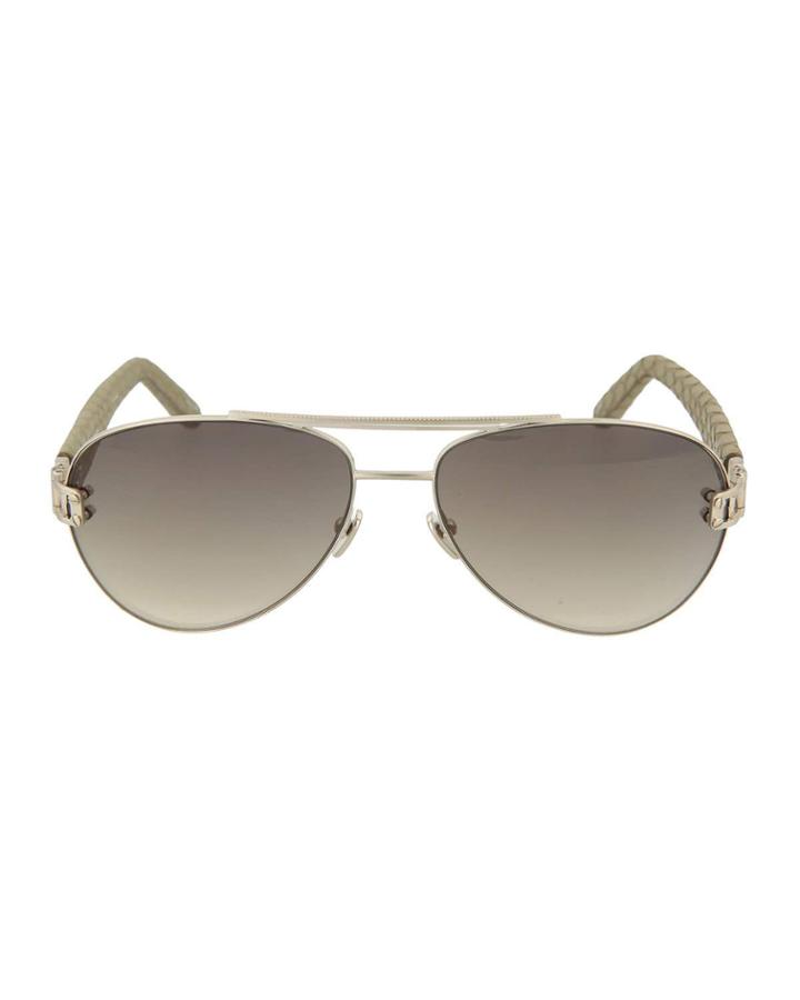 Titanium/acetate/snakeskin Aviator