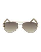 Titanium/acetate/snakeskin Aviator