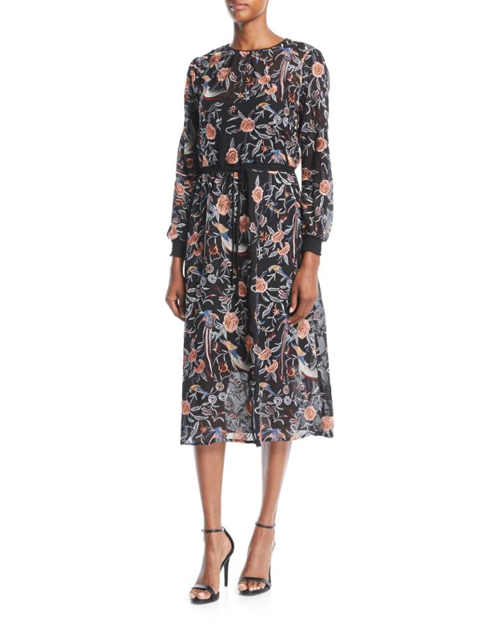 Embroidered Tie-waist