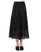 Diagonal Jacquard A-line Midi Cotton Voile
