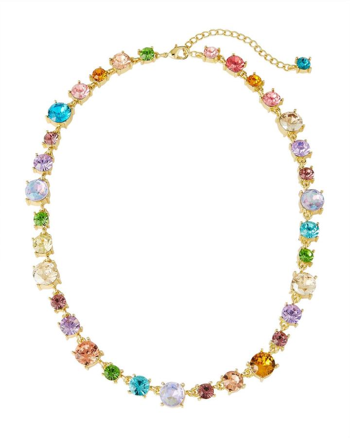 Mixed Crystal Necklace, Rainbow
